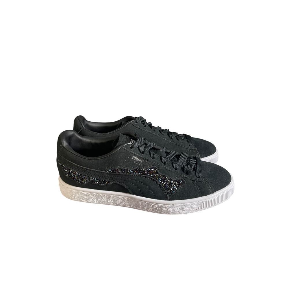 Puma x Swarovski Women’s “Black Crystal” Black Suede Lace Sneakers Size-8.5